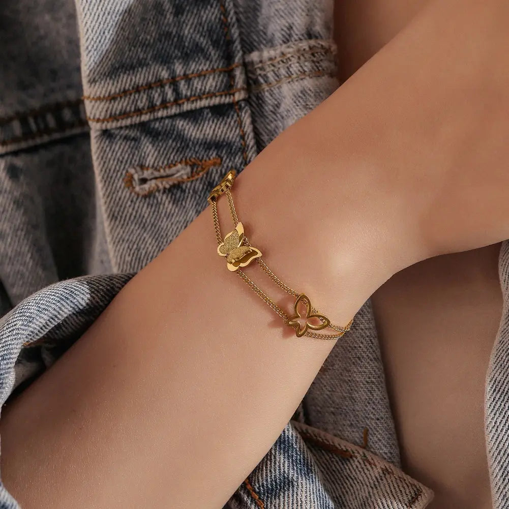 Golden Butterfly Charm Bracelet