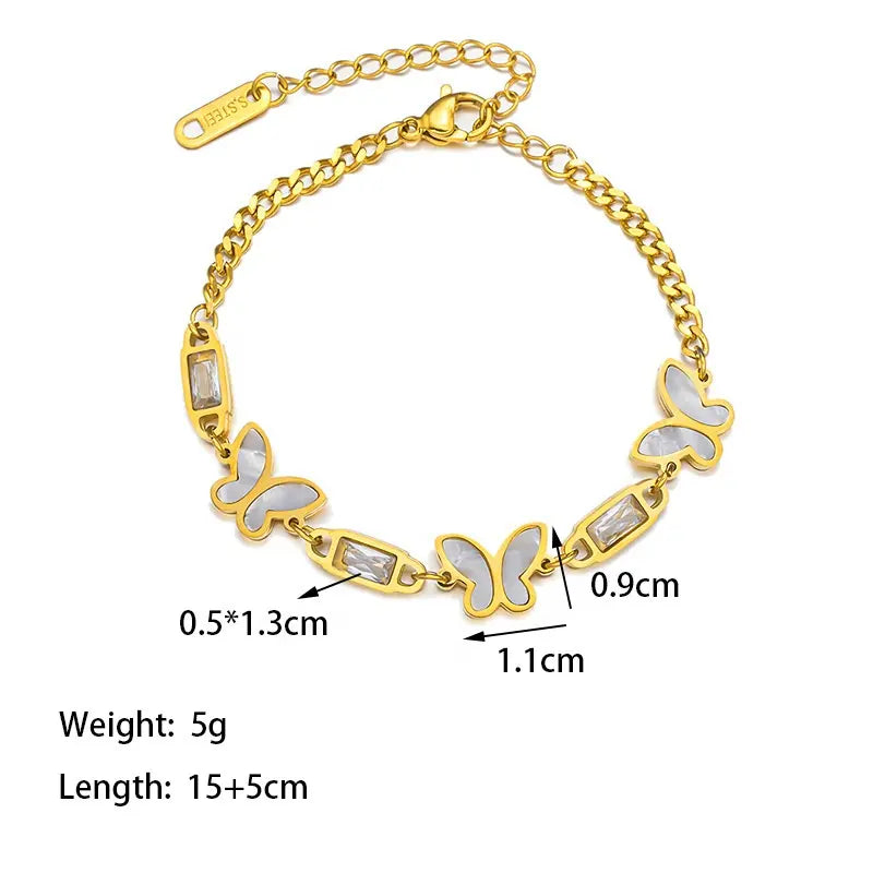 Golden Butterfly Crystal Bracelet