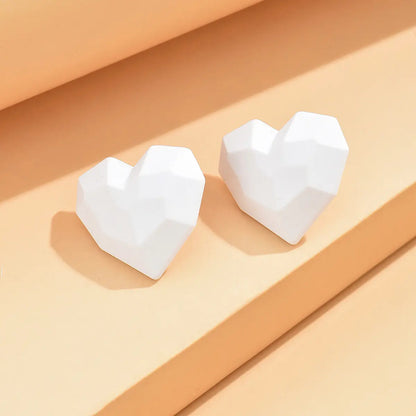 Heart Stud Red Earrings