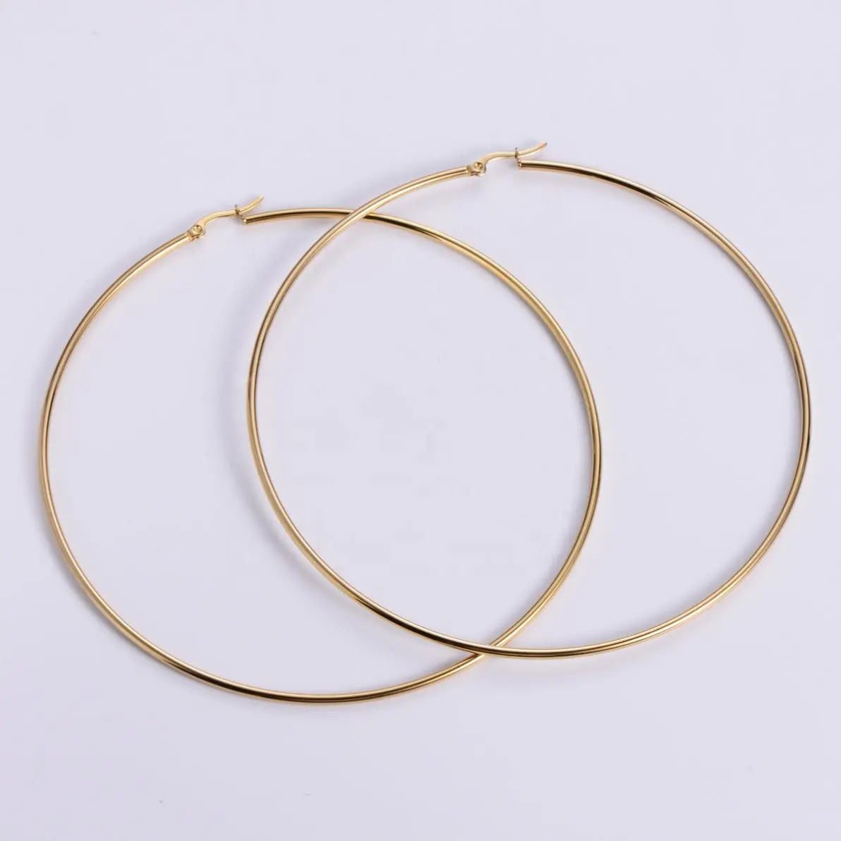 Selena's Gold Slim Round Hoops