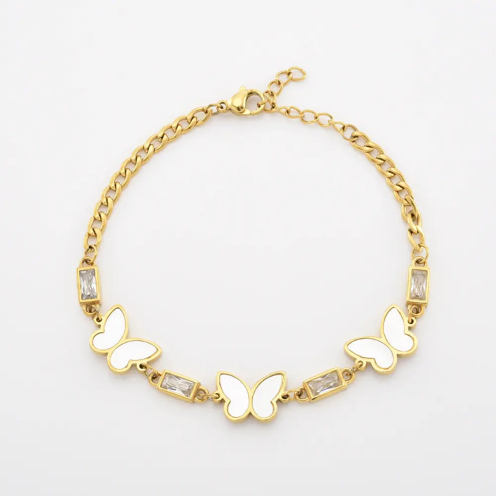 Golden Butterfly Crystal Bracelet