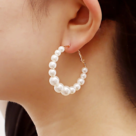 Pearl Full Hoops Earrings