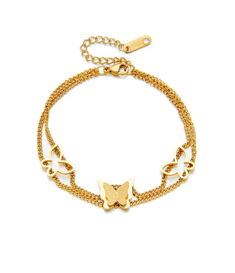 Golden Butterfly Charm Bracelet