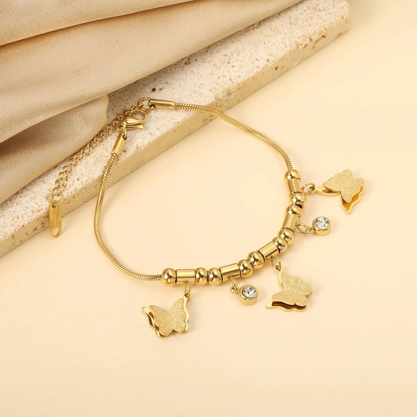 Golden Butterfly Charm Bracelet