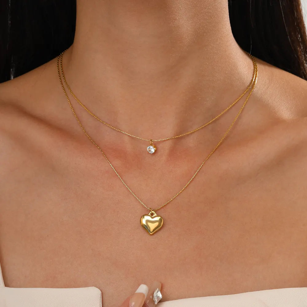 Radiant Heart Layered Necklace