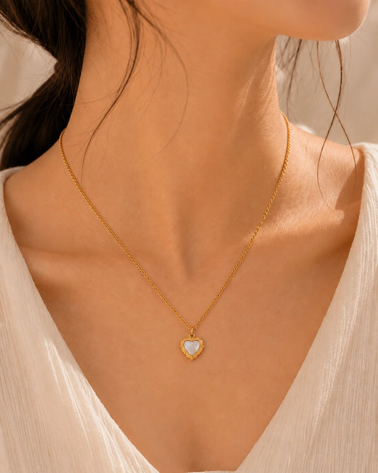 Vintage Luminous Heart Necklace