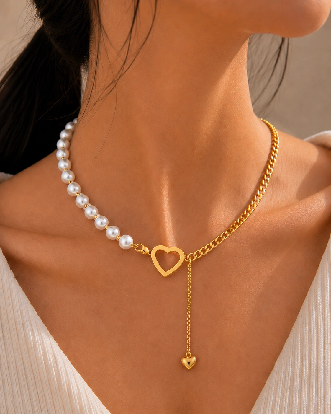 Heart & Pearl Necklace