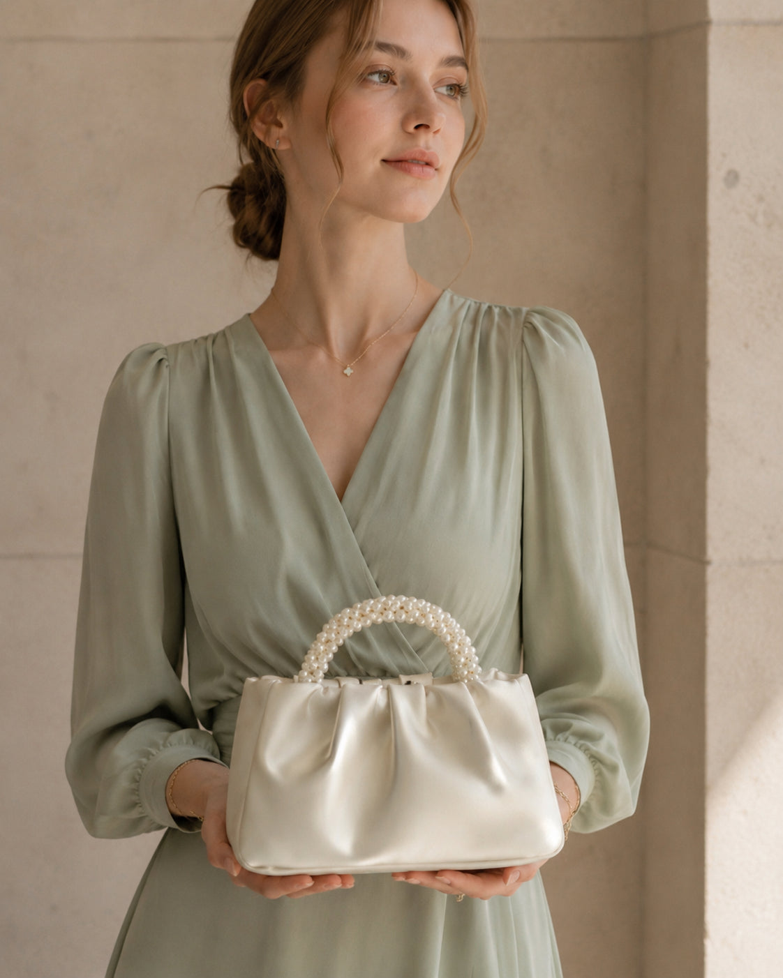 Luminous Pearl Gather Bag