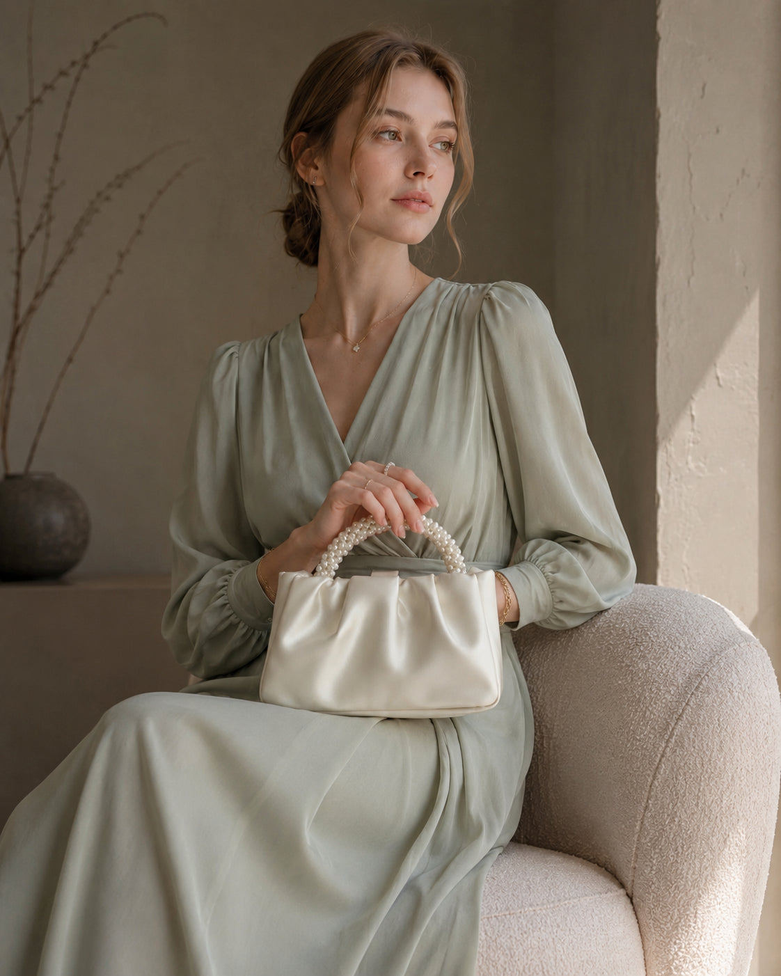 Luminous Pearl Gather Bag