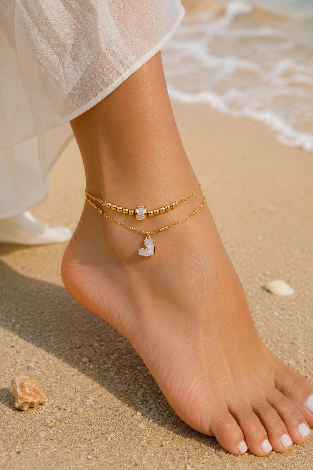 Golden Heart Charm Bracelet/Anklet