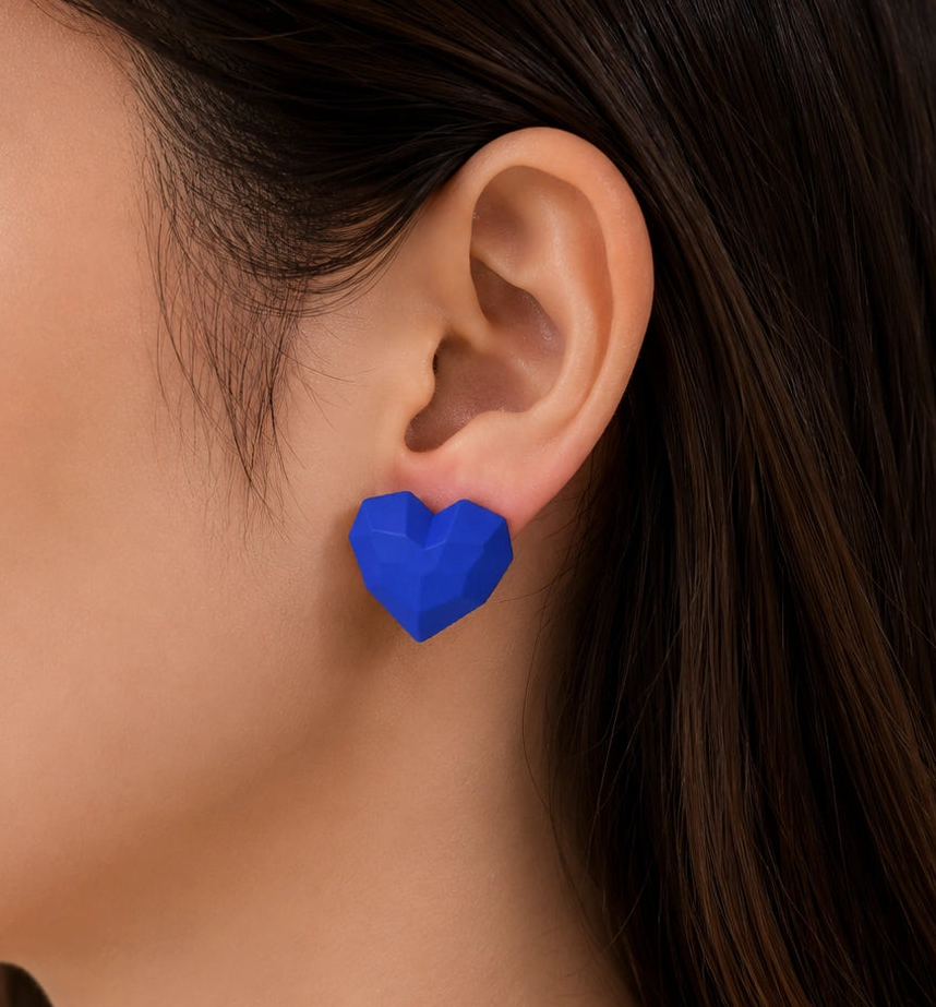 Heart Stud Red Earrings