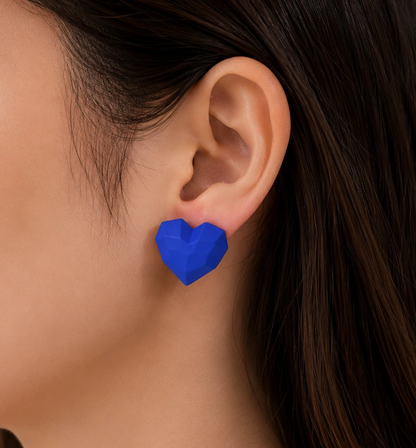 Heart Stud Red Earrings
