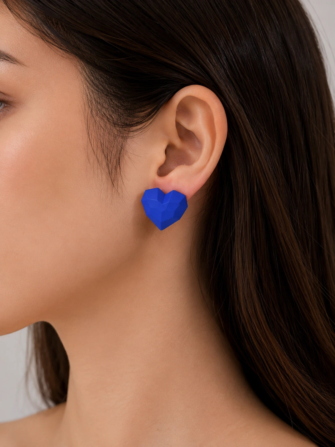 Heart Stud Red Earrings