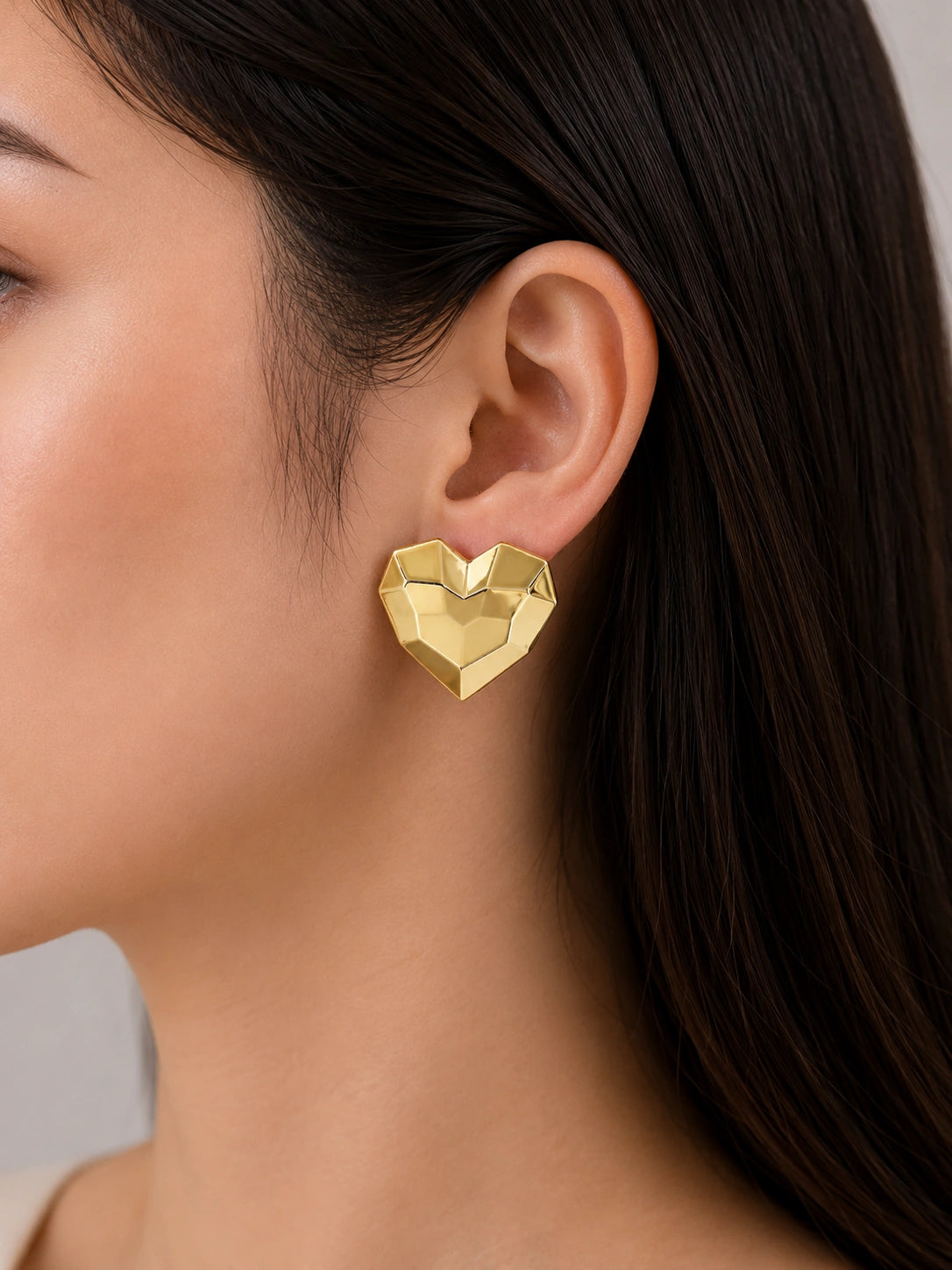 Heart Stud Red Earrings