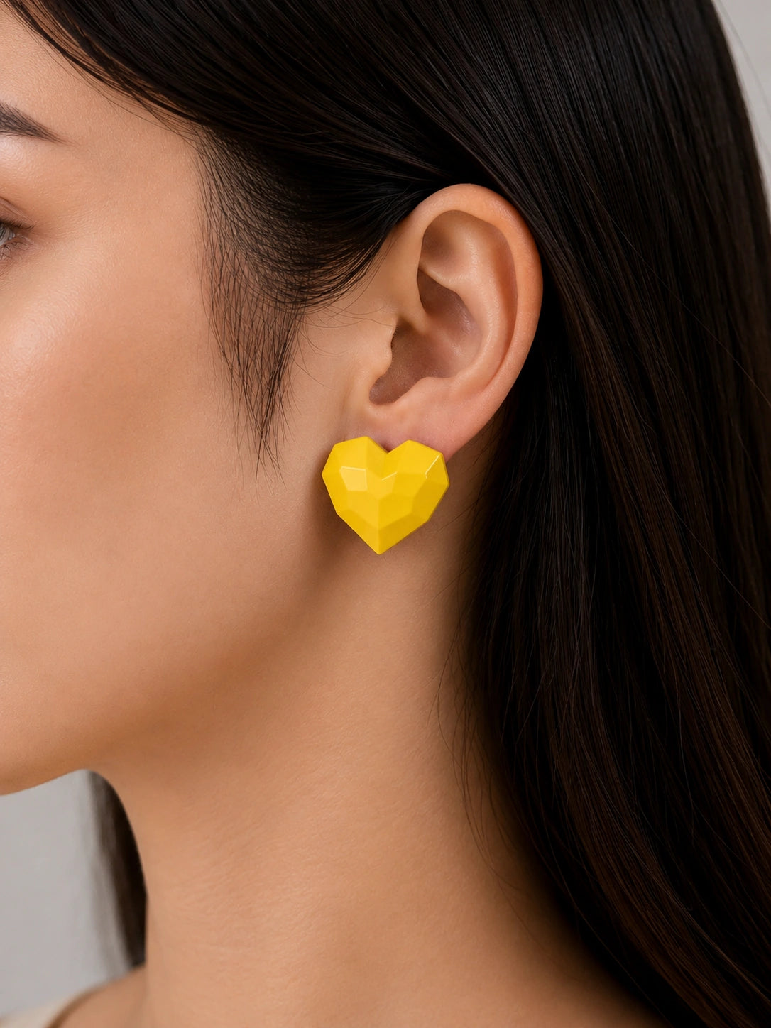 Heart Stud Red Earrings