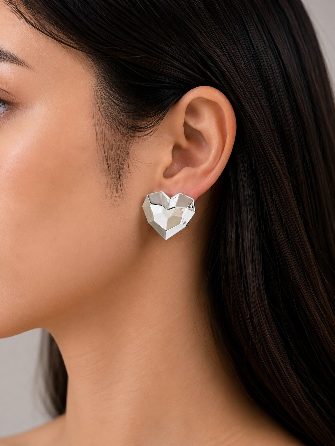 Heart Stud Red Earrings