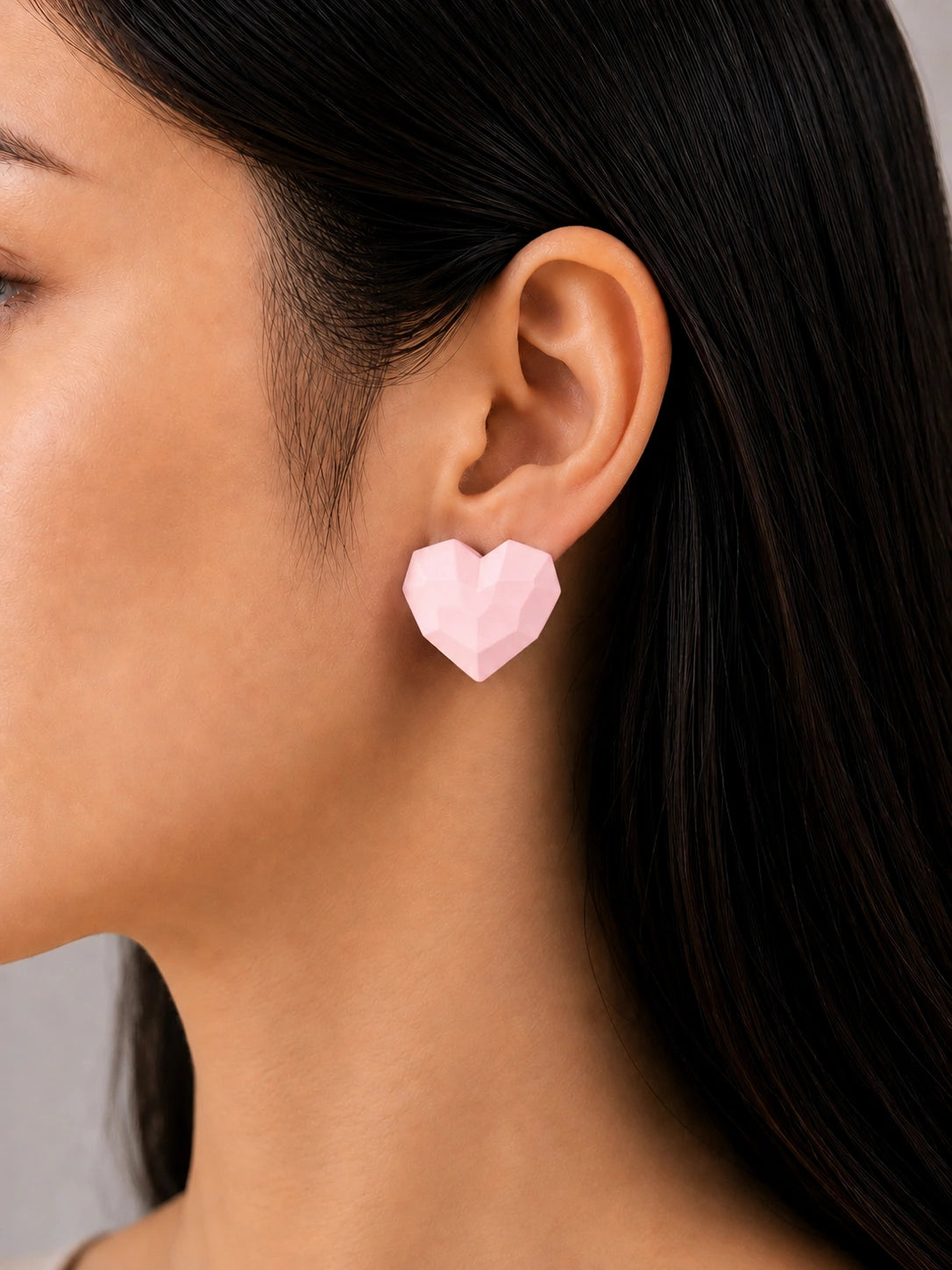 Heart Stud Red Earrings