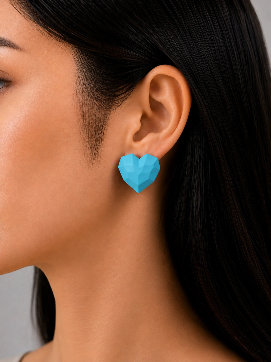 Heart Stud Red Earrings