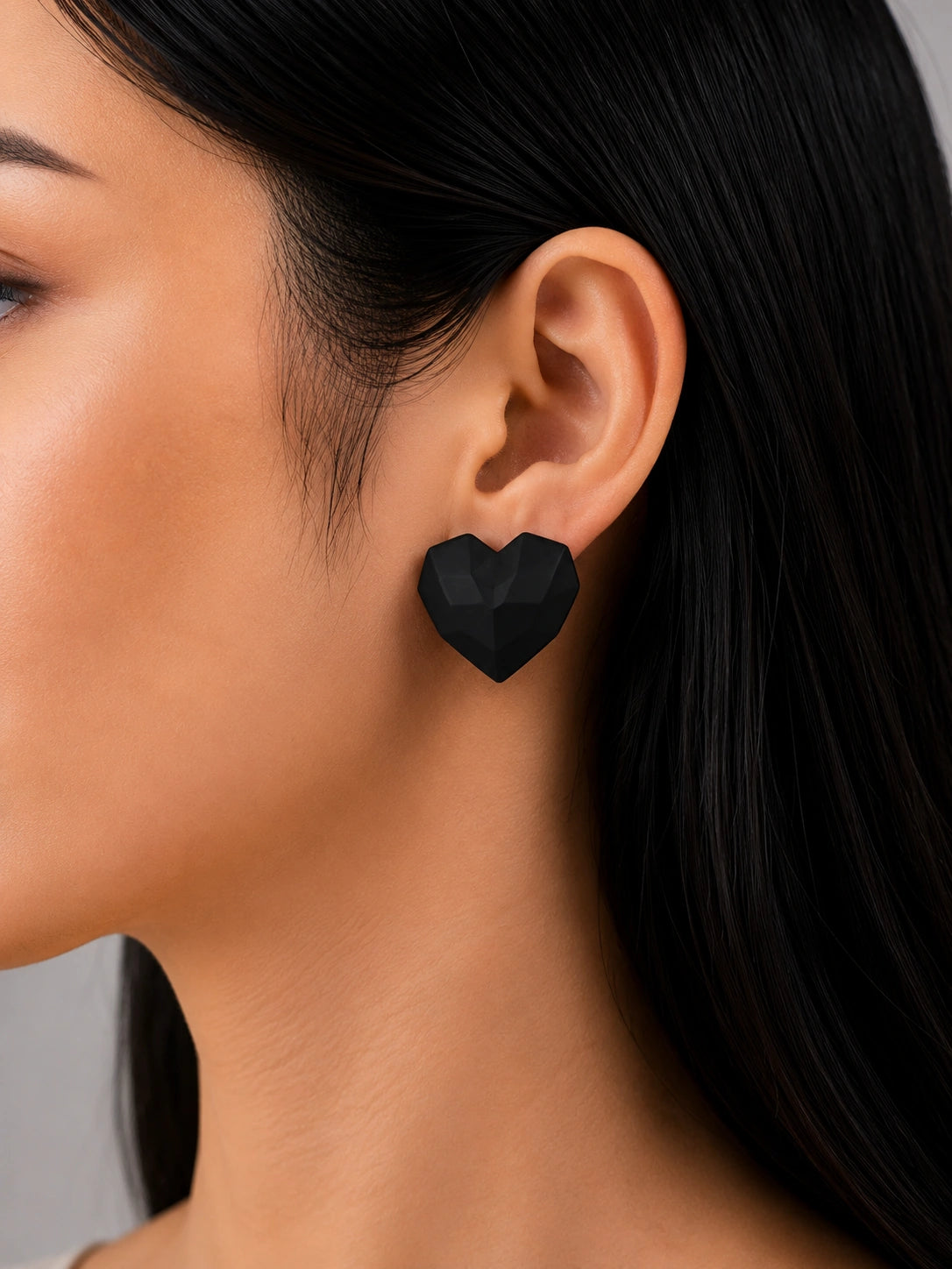 Heart Stud Red Earrings