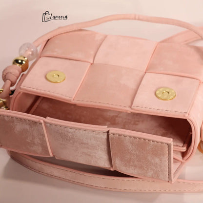 Pink Puffin Woven Bag