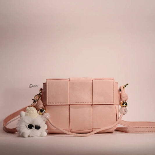 Pink Puffin Woven Bag
