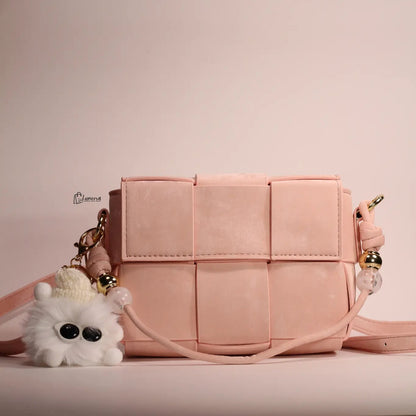 Pink Puffin Woven Bag