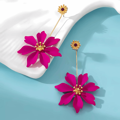 Fuchsia Star Earrings