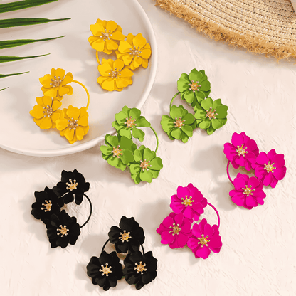Noir Petals Earrings
