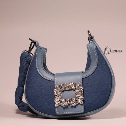 Azure Luxe Denim Bag
