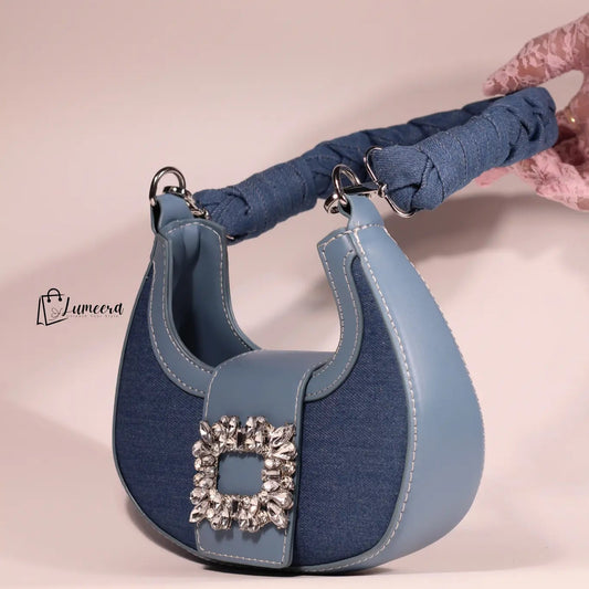 Azure Luxe Denim Bag