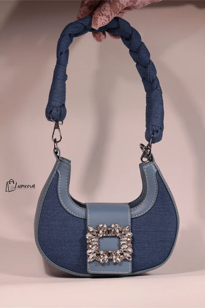 Azure Luxe Denim Bag