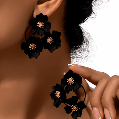 Noir Petals Earrings